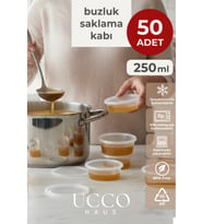 50 Adet 250 ml Sızdırmaz Kapaklı Saklama Kabı, Buzluk ve Mutfak Organizeri