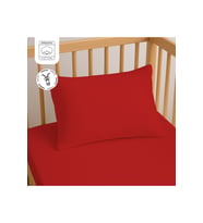 %100 Pamuk Fermuarlı Bebek Yastık Kılıfı 35x45 cm (2 Adet) – Doğal & Yumuşak - Kırmızı