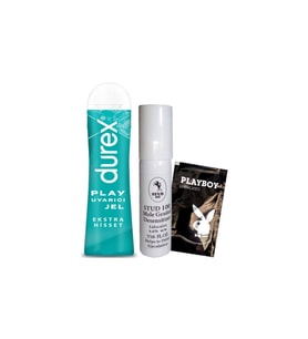 Durex Play Ekstra Hisset Bay Bayan Uyarıcılı Jel 50 ml + Stud100 GeciktirmeyeSprey + Hediye