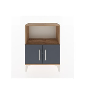 Arges Komodin 2 Raflı 2 Kapaklı 60x30x80 Çam-Antrasit