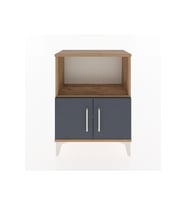 Arges Komodin 2 Raflı 2 Kapaklı 60x30x80 Çam-Antrasit
