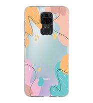 Xiaomi Redmi Note 9 Uyumlu Kapak Karışık Renkler Tasarımlı Şeffaf Silikon Kılıf