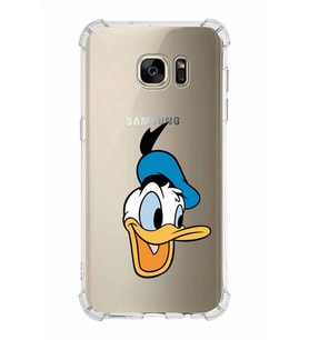 Samsung Galaxy S7 Edge  Köşe Korumalı Antişok Kapak Donald Duck Tasarımlı Şeffaf  Kılıf
