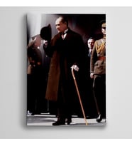 Atatürk Baston ve Şapka Kanvas Tablo