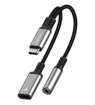 Syrox DT40T-TA 3A Type-C / Jack Dönüştürücü Kulaklık Şarj Dönüştürücü Hasır Kablolu