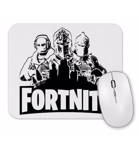 Fortnite Preto e Branco Mouse Pad