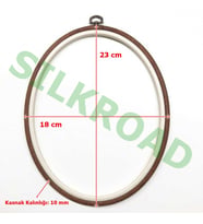 Nurge No:4 Oval Plastik Pano Kasnağı - Nakış Kasnağı 18x23cm - 10mm NO:230-9