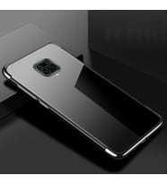 Xiaomi Redmi Note 9 PRo / 9S Köşeleri Renkli Kamera Korumalı Şeffaf Kılıf (Siyah)