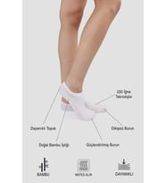 Bambu Sneaker Çorap – 4 Çift Paket Kadın & Erkek Dikişsiz