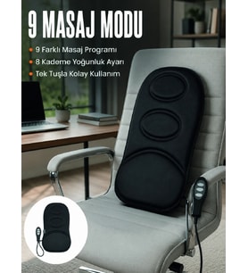 Motorlu Isıtmalı Masaj Minderi Masaj Modlu Ev, Ofis ve Araç Koltuk Pedi
