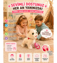 Sevimli Hareketli Sesli Kedi Köpek Oyuncak – Yürüyen, Müzikli, Ses Taklitli, Kuyruk Sallayan Peluş Oyuncak