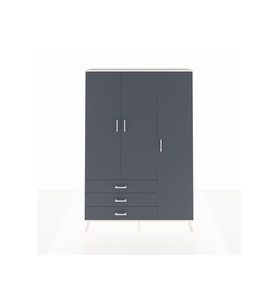 Arges Gardrop 6 Raflı 3 Çekmeceli Tek Askılı 132x30x195 Aytaşı-Antrasit
