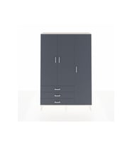 Arges Gardrop 6 Raflı 3 Çekmeceli Tek Askılı 132x30x195 Aytaşı-Antrasit