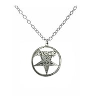 Venom Zincirli Kolye Keçi Kafası Pentagram Figürlü Metal Kolye – 60 Cm Gotik & Ezoterik Unisex Takı
