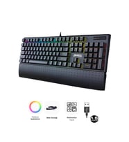 JEDEL KL-159P SİYAH USB BİLEK DESTEKLİ BLUE SWİTCH FULL RAİNBOW Q GAMİNG OYUNCU MEKANİK KLAVYE
