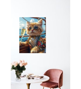 TATLI KEDİ TATİL TABLO KANVAS EV DUVAR SALON MUTFAK HEDİYELİK DEKARASYON SÜSÜ OFİS ÖLÇÜ SEÇİNİZ :) (Beyaz)