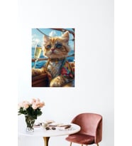 TATLI KEDİ TATİL TABLO KANVAS EV DUVAR SALON MUTFAK HEDİYELİK DEKARASYON SÜSÜ OFİS ÖLÇÜ SEÇİNİZ :) (Beyaz)