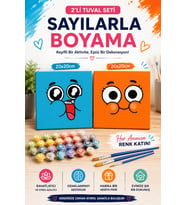 Corvo Sayılarla Boyama 20x20 Cm Tuval Seti 2 ADET TUVAL Fırça Boya Dahil Çıtaya Gerili - BUMBELL 2'Lİ Sevgiliye HEDİYE