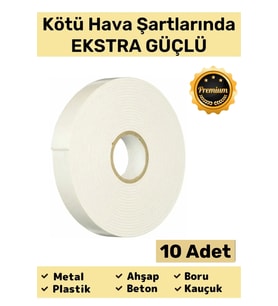 Premium Güç Kolay Uygulama Uzun Ömürlü Kuvvetli Yapışkan İz Bırakmaz 10 Adet Çift Taraflı Köpük Bant