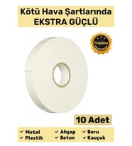 Premium Güç Kolay Uygulama Uzun Ömürlü Kuvvetli Yapışkan İz Bırakmaz 10 Adet Çift Taraflı Köpük Bant