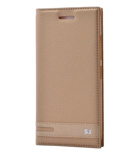 Zore Vibe S1 Lite ile Uyumlu Elite Serisi Kapaklı Kılıf Gold