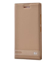 Zore Vibe S1 Lite ile Uyumlu Elite Serisi Kapaklı Kılıf Gold