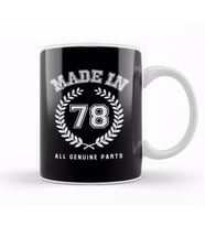 1978 Made In 78 All Genuine Parts Kupa Bardak Porselen