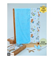 Nohut Desenli %100 Pamuklu Çift Katlı Bebek Battaniyesi – 85x85 cm Kız/Erkek Kundak & Mevsimlik Örtü (Mavi)