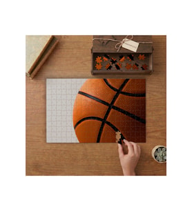 Basketbol Topu Yakın Çekim Tasarımı 240 parça Ahşap Puzzle Ahşap Kutuda MP00857