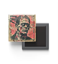 Frankenstein - Baskılı Buzdolap Magneti Kare - 9x9 cm