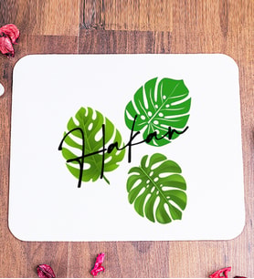 Kişiye Özel Erkeğe Hediye Yaprak Tasarım İsimli Mouse Pad