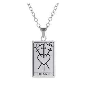 925 Ayar Gümüş  Tarot Heart Kolye