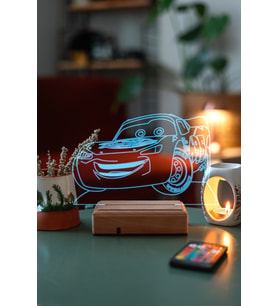 Şimşek Mcqueen Araba 16 Renk Kumandalı 3D Gece Lambası