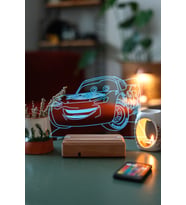 Şimşek Mcqueen Araba 16 Renk Kumandalı 3D Gece Lambası