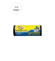 Battal Boy Çöp Torbası 75 x 90 cm 10 Lu Rulo x 5 Paket = 50 Adet (Siyah)