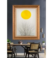 Altın Varaklı  Çerçeveli Paspartulu Tablo ndd729 (Gold)