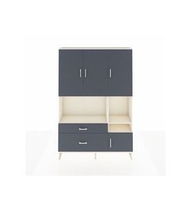 Arges Gardrop 7 Raflı 2 Çekmeceli 4 Kapaklı 132x30x195 Aytaşı-Antrasit