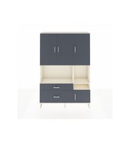 Arges Gardrop 7 Raflı 2 Çekmeceli 4 Kapaklı 132x30x195 Aytaşı-Antrasit
