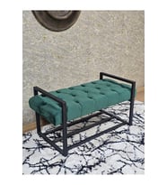 Siyah Boyalı Metal 80 cm Puf Bench - Antre Puf - Hol Bench - Puf - Oturak - Bench Yeşil Renk 90 x 45 Boyut/Ebat (Çok Renkli)