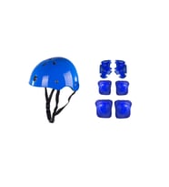 Çocuk Kemik Kask Dizlik Dirseklik Koruyucu Set (Mavi)