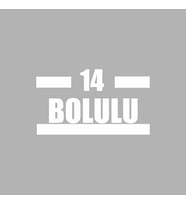 14 Bolulu Araba Sticker siyah 16x9 CM (Beyaz)