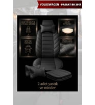 volkswagen passat b8 2017 Koltuk ve Kılıf uyumlu Lüks Siyah Minder Yastık 2 Minder 2 Yastık