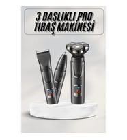 Mey İthalat® Yüksek Performanslı 3 Başlıklı Profesyonel Şarjlı Islak ve Kuru Kullanıma Uygun
