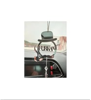 Kişiye Özel Pleksi Araba Dikiz Aynası Süsü Şapka-Pipo Temalı (Gümüş)