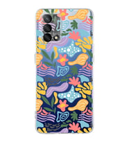Oppo A74  ile Uyumlu 1mm Kapak Memphis Desen Tasarımlı Şeffaf Silikon Kılıf