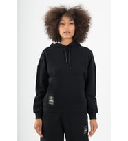 Maraton Comfort Kadın Kapüşonlu Siyah Sweatshirt