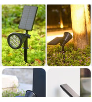 Güneş Enerjili, 7 Watt Yeşil Işık Kazıklı Çim, Çiçek, Ağaç Aydınlatma Armatürü, Solar Bahçe Armatürü