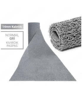 100X400CM GRİ KIVIRCIK PASPAS-HALI KAYMAZ YOLLUK LİDYA 14MM