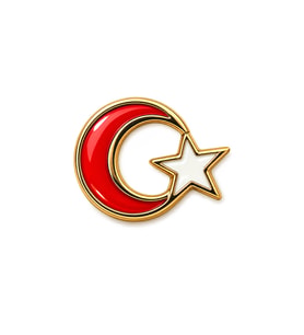 Rozet Ay Yıldız Kırmızı Beyaz