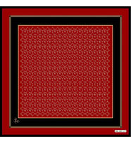 Geometrik Desen Black Seri Twill Eşarp Eşarp Askısı ile Birlikte 90x90 cm Kırmız